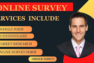 create custom online surveys, google forms, and market research questionnaires