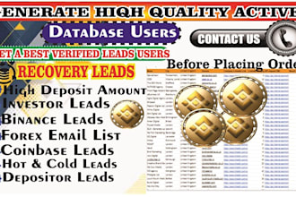 get vetted 2025 forex lead crypto leads b2b investors email list USA UK coinbas