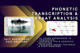help you with phonetic transcription and praat analysis