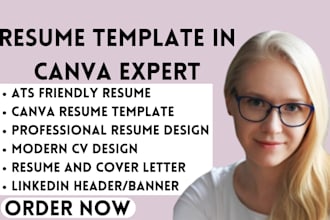 create an eye catching ats friendly resume template in canva for job application