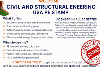 civil and structural engineering USA pe stamp in virginia, washington, arizona