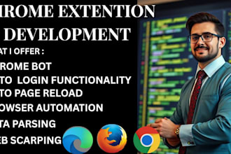 create and fix chrome extension, chrome scrapper, firefox extension, safari