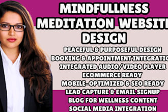 design mindfulness website meditation website wellness website yoga website