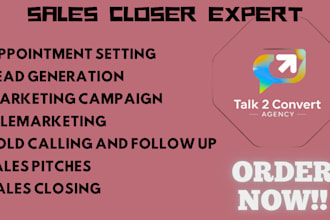 be your sales representative, agent, closer, and expert in online and b2b sales