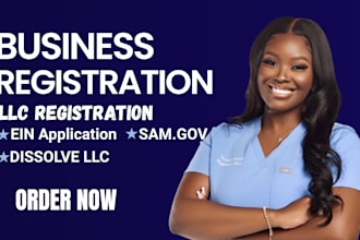 apply for ein, register llc, dissolve llc, do samgov registration and amend llc