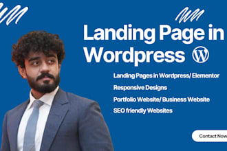 build wordpress landing page, elementor landing page design