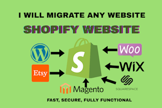 migrate wix, woocommerce, wordpress, squarespace to shopify store