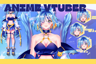 design and rig high quality 2d vtuber live2d model pngtuber in anime style