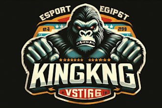 make high quality king kong logo with creative concept