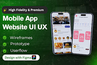 mobile app website UI UX design wireframe using figma