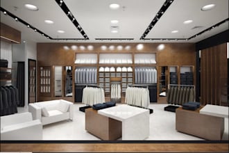 design and render restaurant interior, hotel, cafe, mall, 3d exterior rendering