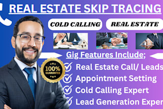 do real estate cold calling and skip tracing for the USA, appointment setter VA