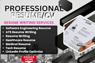 write and edit software engineering resume, tech sales, IT, data science rusume