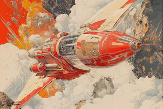 design spaceship, sci fi illustration and sci fi art