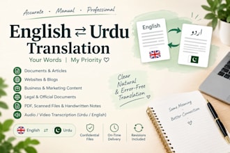 certified english to urdu and urdu to english translator