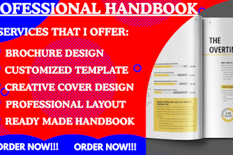 design company profile, employee handbook, brochure, booklet, layout and report