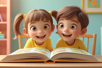 children story book illustration, children picture book illustration, child book