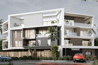 renovate apartment exterior, condo interior rendering, 3ds max model, 3d terrace
