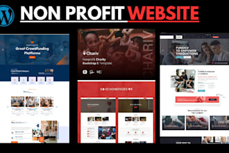 create 501c3 website, crowdfunding website, nonprofit website