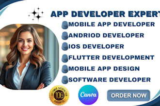 develop flutter mobile apps, ios app design, and custom andriod app development