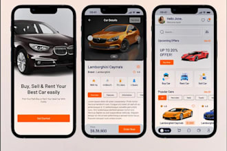 build buy and selling car app, car rental app, self driving car app