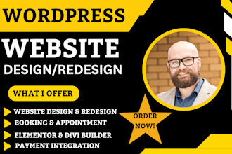 design and redesign wordpress website with elementor pro and divi builder