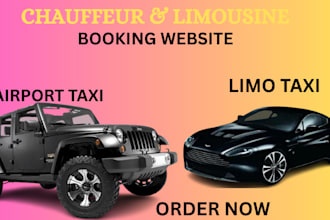 design wordpress, elementor and wix chauffeur, taxi, limousine booking app