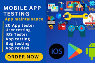 20 app testers 12 testers for IOS and android app testing crash test app review