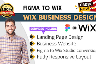 clone wix website, convert figma to wix, and redesign wix website