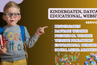 design lms website, kindergarten, preschool, nonprofit website, donation