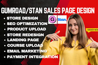 build payhip gumroad stan store website design digital product SEO sales funnel