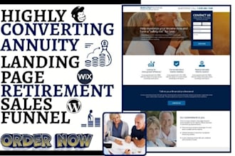 design annuity landing page retirement planning pension website annuity funnel