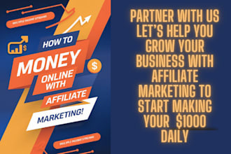 recruit affiliates, set up affiliate program and promote link on cj, awin, jvzoo