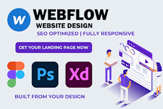 design and develop SEO friendly webflow website convert figma xd to landing page