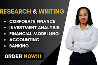 help on corporate finance, investment analysis and financial modelling tasks