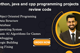 do python, java and cpp programming projects or review code