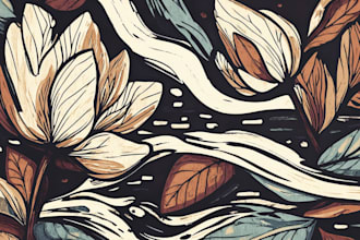 engraving linocut style digital drawing art