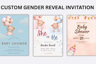 design beautiful custom baby shower invitation card canva template greeting card
