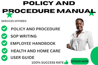 write and edit your sops, policies and procedures and manuals in just 24hrs