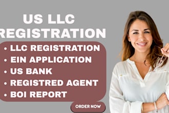 do US llc registration, ein application, open US bank, boi report