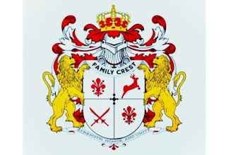 do unique heraldic, vintage, family crest, coat of arms logo design