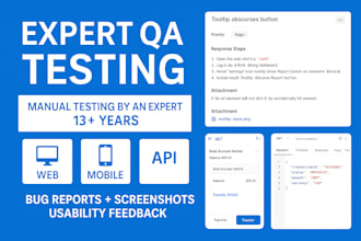 test your website, mobile app or API with expert manual QA