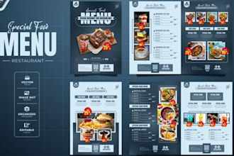 design digital menu, digital menu board or animated menu