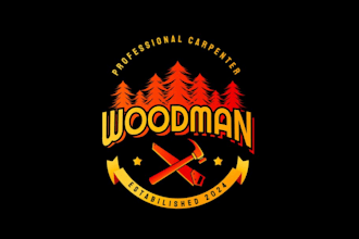 draw wonderful woodwork mascot logo with unlimited review