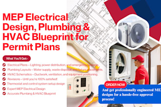 design mep electrical, plumbing, hvac blueprints for permit