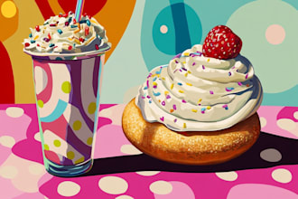do a food pop art in may style