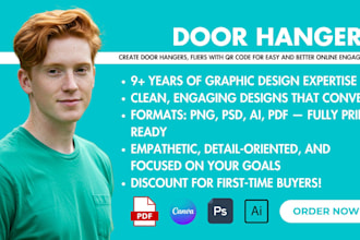 create door hangers, fliers with qr code for easy and better online engagement