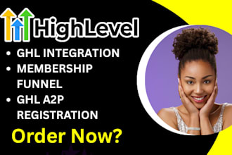 setup gohighlevel membership funnel ghl a2p registration gohighlevel integration