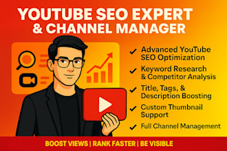 be your professional youtube channel manager and SEO expert