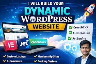 build dynamic wordpress website using crocoblock elementor pro jet engine